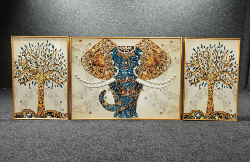 Modern Crystal Painting Set of 3 Style 19